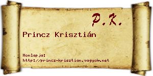 Princz Krisztián névjegykártya